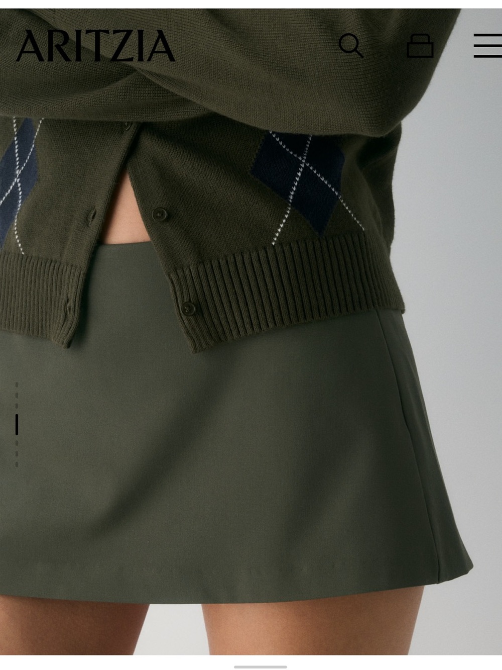 Sunday Best Olive Green Mini Skirt